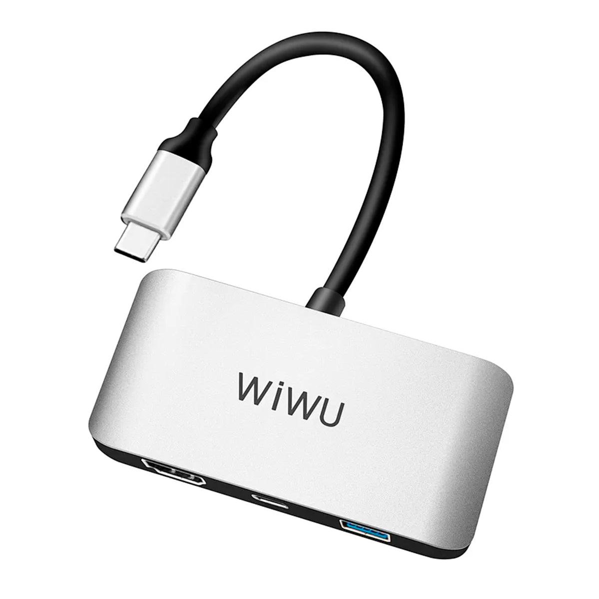 Wiwu Alpha 3 In 1 USB-C Hub C2h - Gray