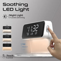 ساعة منبه LED مع شحن لاسلكي 15 واط Promate Lumix 