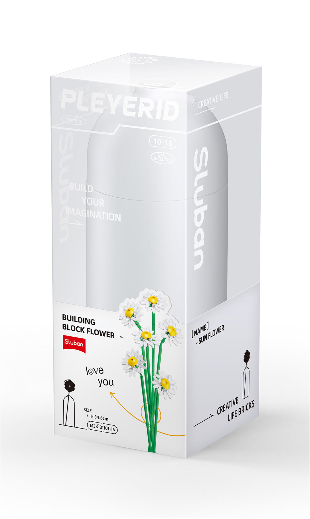 Sluban Pleyerid Daisy Building Set - 255 Pieces | Educational Flower Bricks