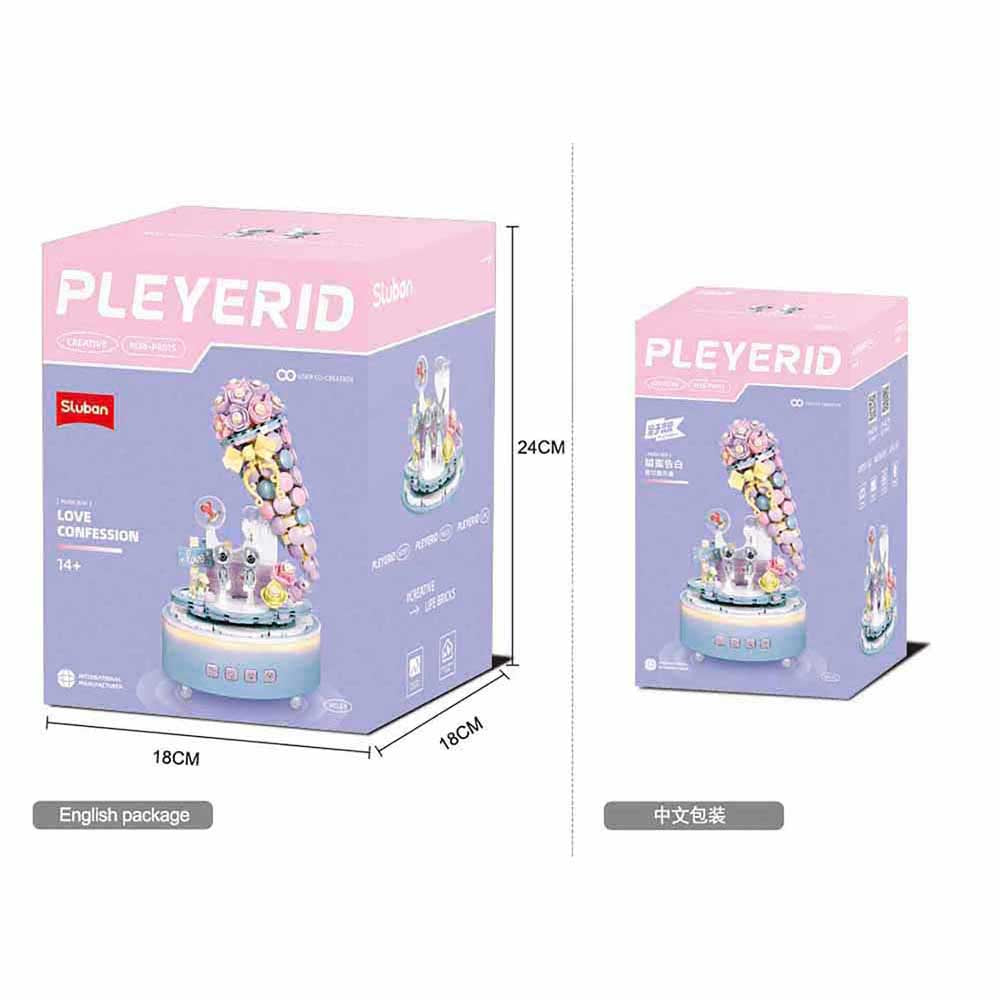Sluban Pleyerid Music Box Love Declaration Ice Cream - 541 Piece Building Set