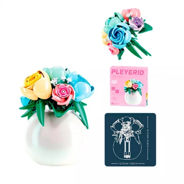 Sluban PLEYERID Roses Building Set - 313 Pieces Floral Decor