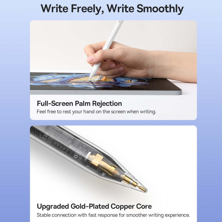 Baseus Smooth Writing 2 Series Dual Charging Stylus, Moon White Baseus Smooth Writing 2 Series Dual Charging Stylus, Moon White
