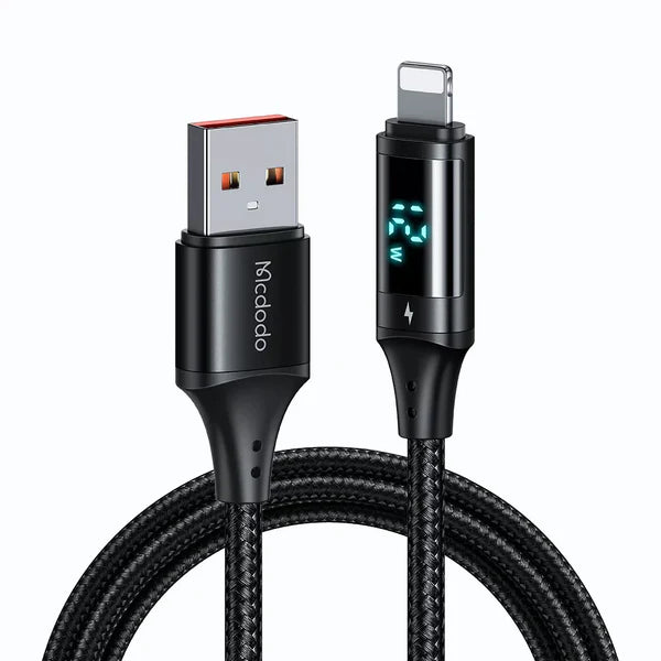 MCDODO Lightning 1.2M Digital Display Fast Charging Data Cable - Black MCDODO Lightning 1.2M Digital Display Fast Charging Data Cable - Black