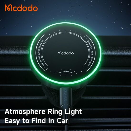 MCDODO 15W Wireless Charger and Cooler Valve Holder Innovative Design - Black