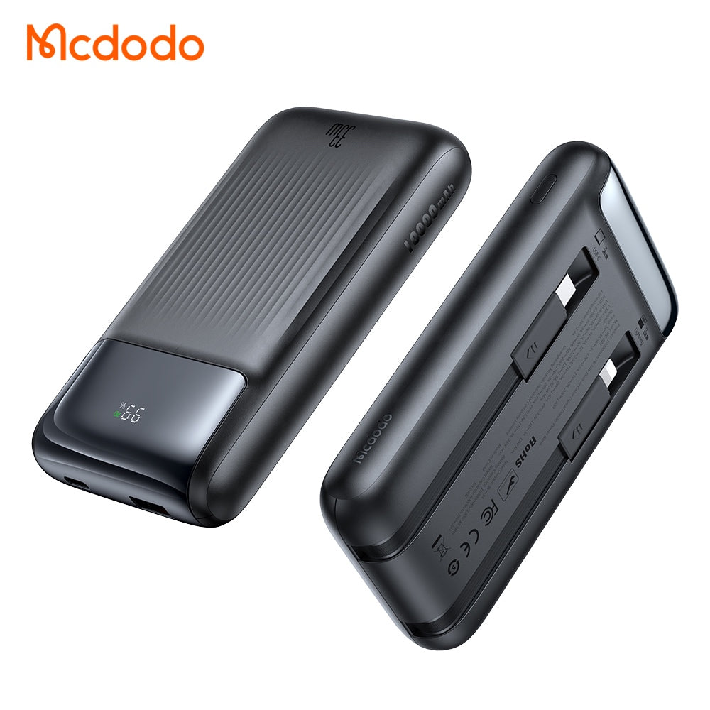 MCDODO 22.5W 33W Power Bank 10000mAh with Digital Display - Black