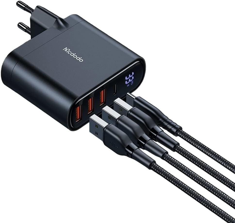 MCDODO Charger Adapter with Digital Display 33W 1 TYPE C 3xUSB - Black MCDODO Charger Adapter with Digital Display 33W 1 TYPE C 3xUSB - Black