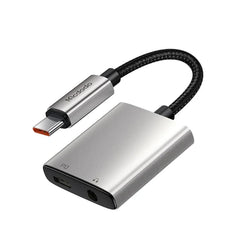 MCDODO USB-C to USB-C & AUX 3.5mm Audio Adapter with DAC - Silver