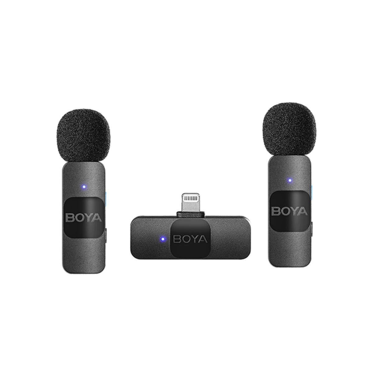 BOYA Ultracompact 2.4GHz Wireless Microphone System for iPhone (Two MIc) - Black