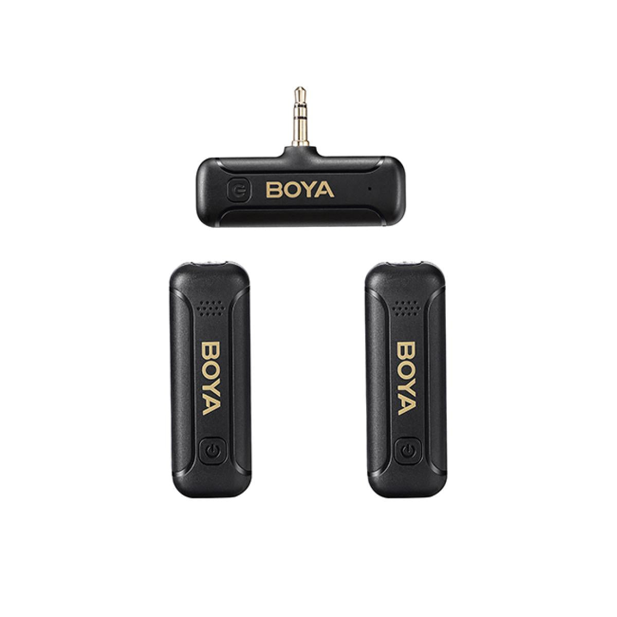 BOYA 2.4GHz AUX 3.5mm Wireless Microphone System (Two Mic) - Black BOYA 2.4GHz AUX 3.5mm Wireless Microphone System (Two Mic) - Black