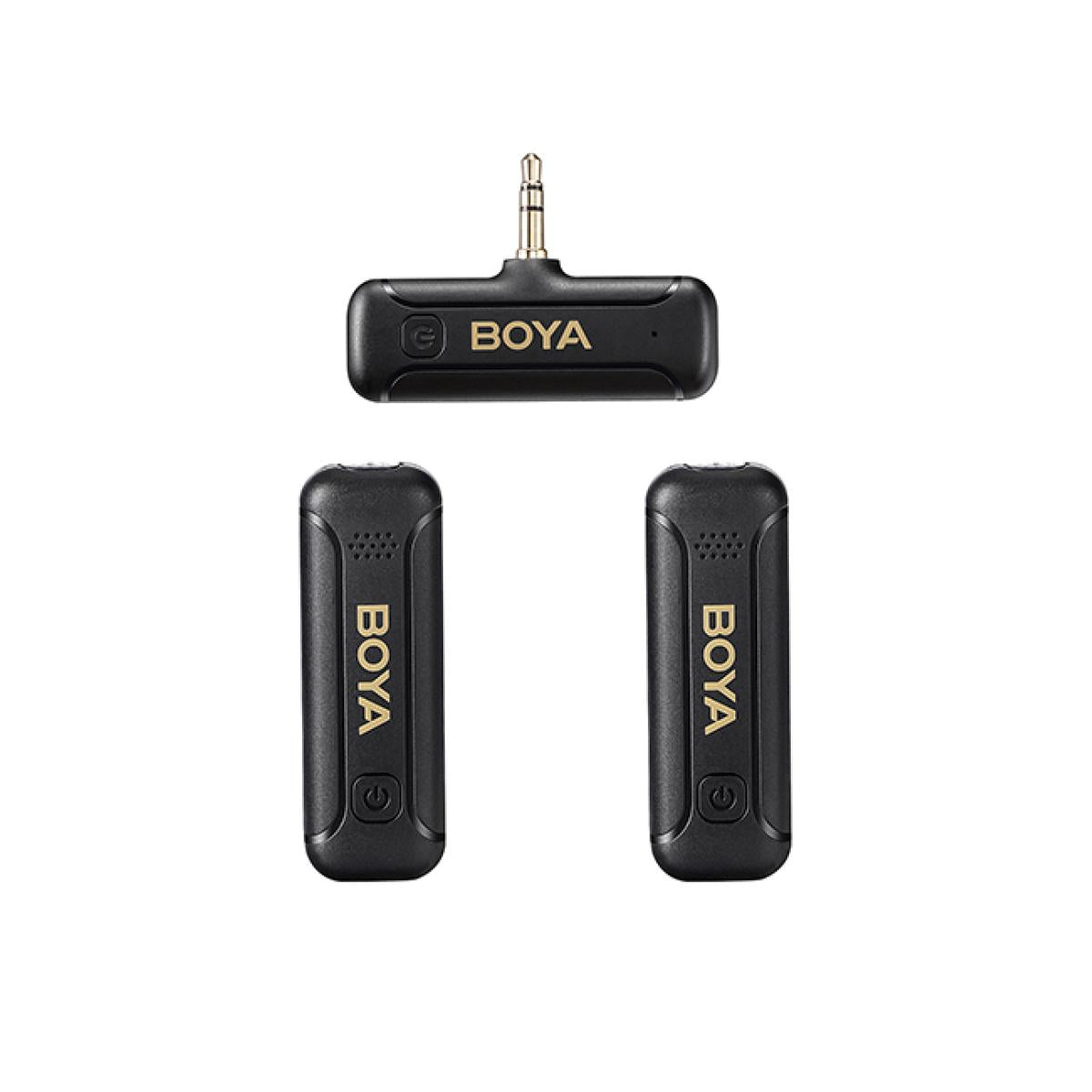 BOYA 2.4GHz AUX 3.5mm Wireless Microphone System (Two Mic) - Black