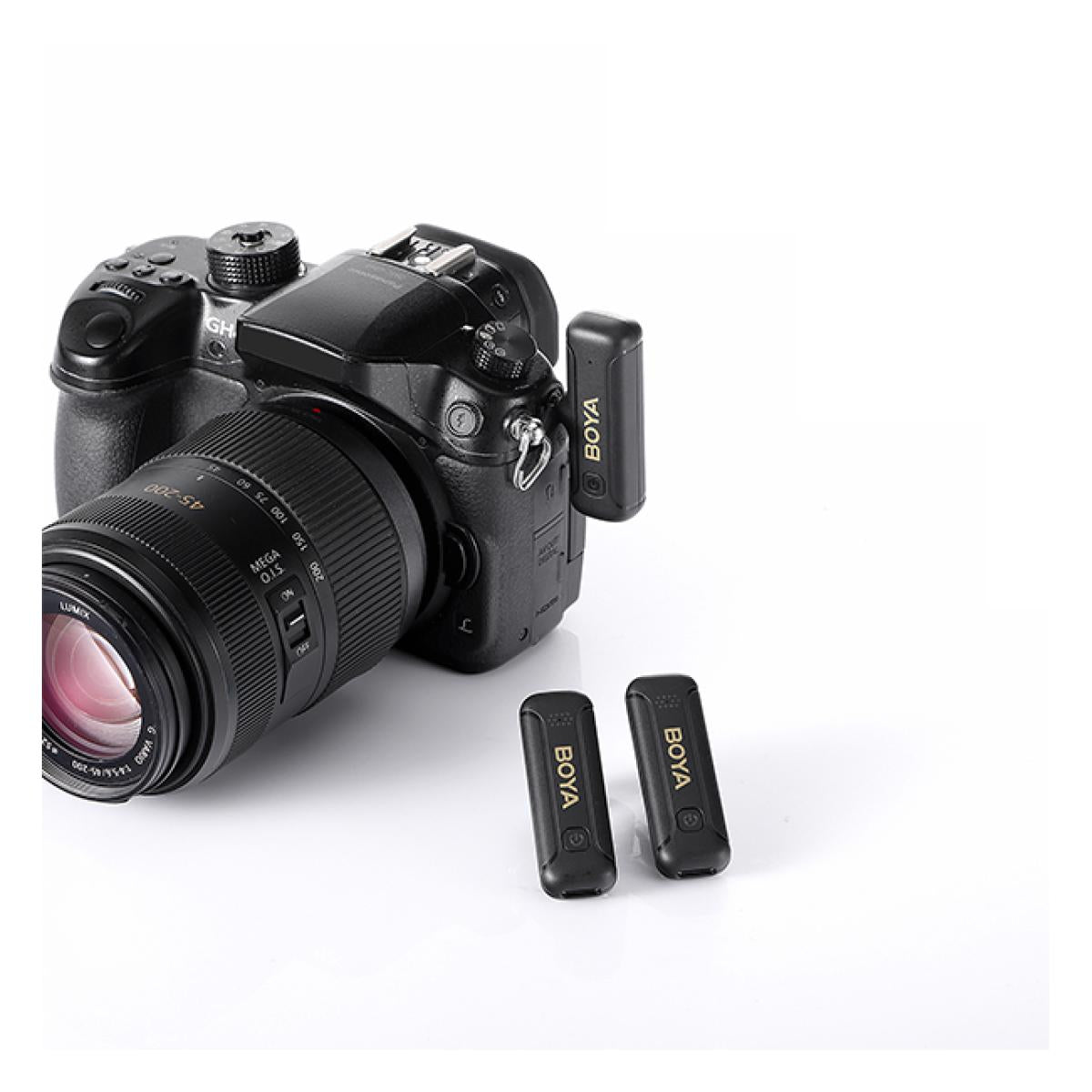 BOYA 2.4GHz AUX 3.5mm Wireless Microphone System (Two Mic) - Black BOYA 2.4GHz AUX 3.5mm Wireless Microphone System (Two Mic) - Black