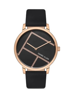 Daniel Klein DK.1.13057-3 Women Watch – Black and Rose Gold