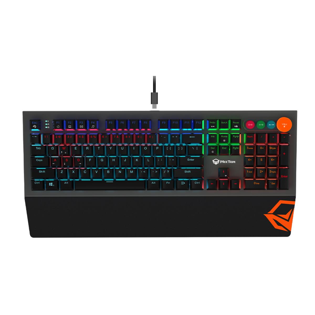 MeeTion Detachable Palmrest RGB Mechanical Gaming Keyboard with Type C Cable