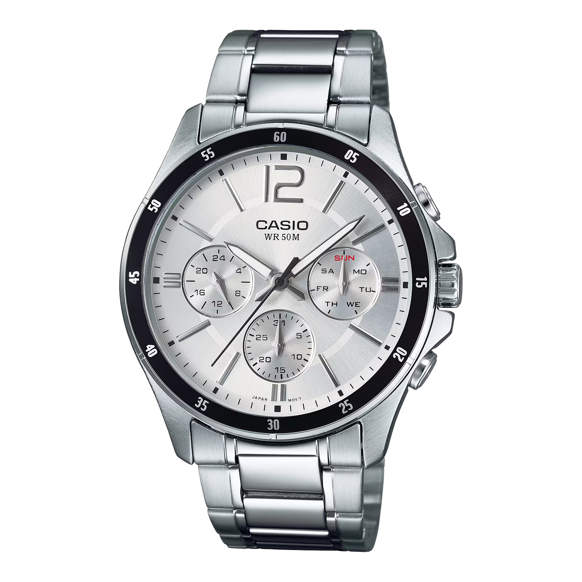 Casio Elegant Multifunction Silver St.Steel Silver Dial for Men