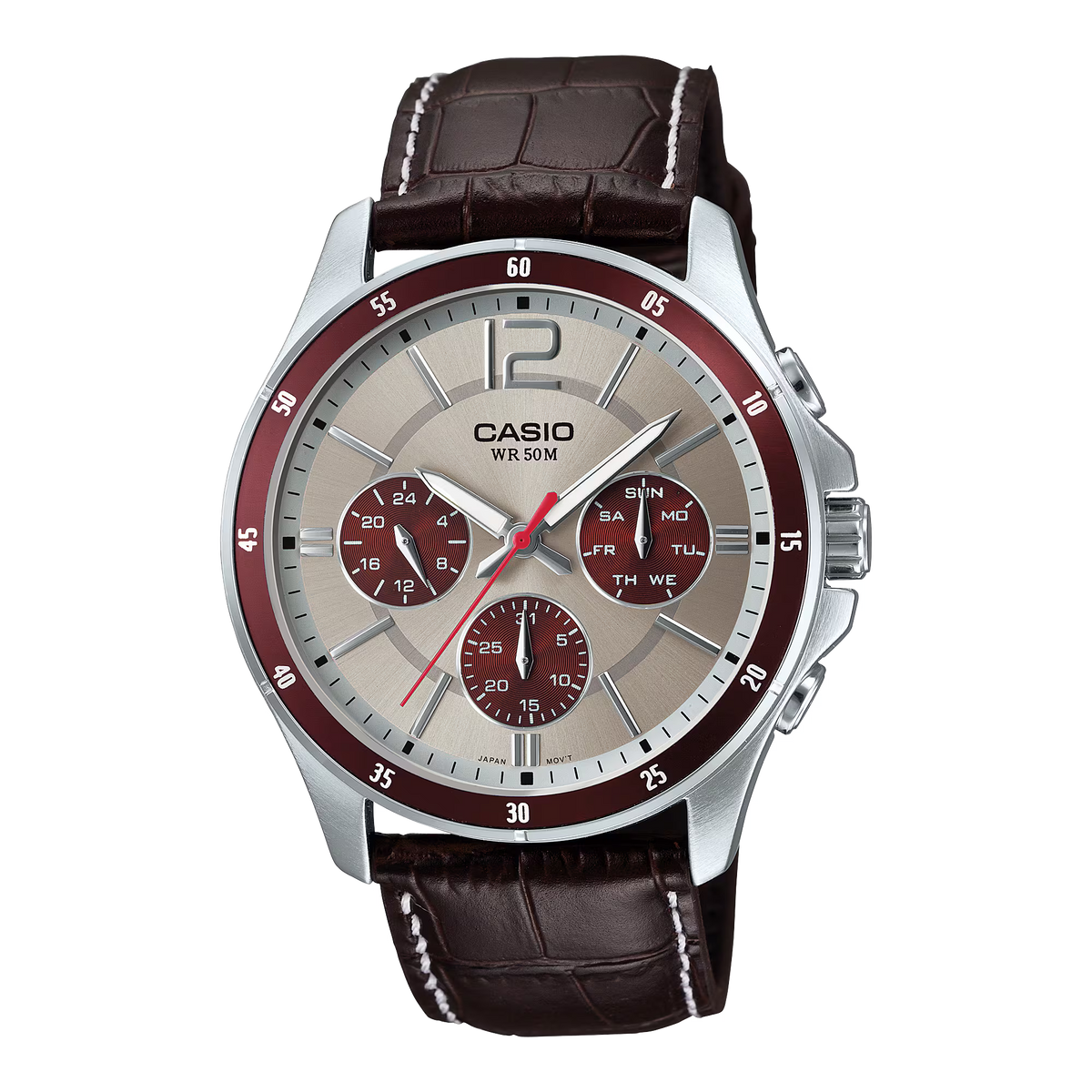 Casio Men Leather Watch MTP-1374L-7A1