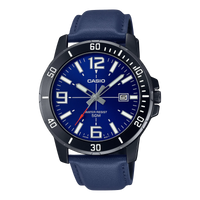 Casio, MTP-VD01BL-2BVUDF, Men's Watch - Black Leather