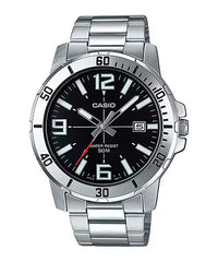 Casio MTP-VD01D-1BV Men's Enticer Stainless Steel Black Dial Casual Analog