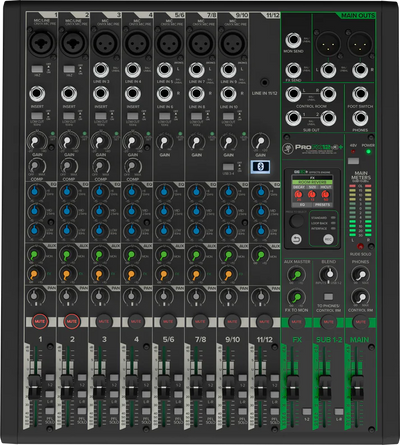 Mackie ProFX12v3+ 12-Ch Professional Analog Mixer with USB & Bluetooth