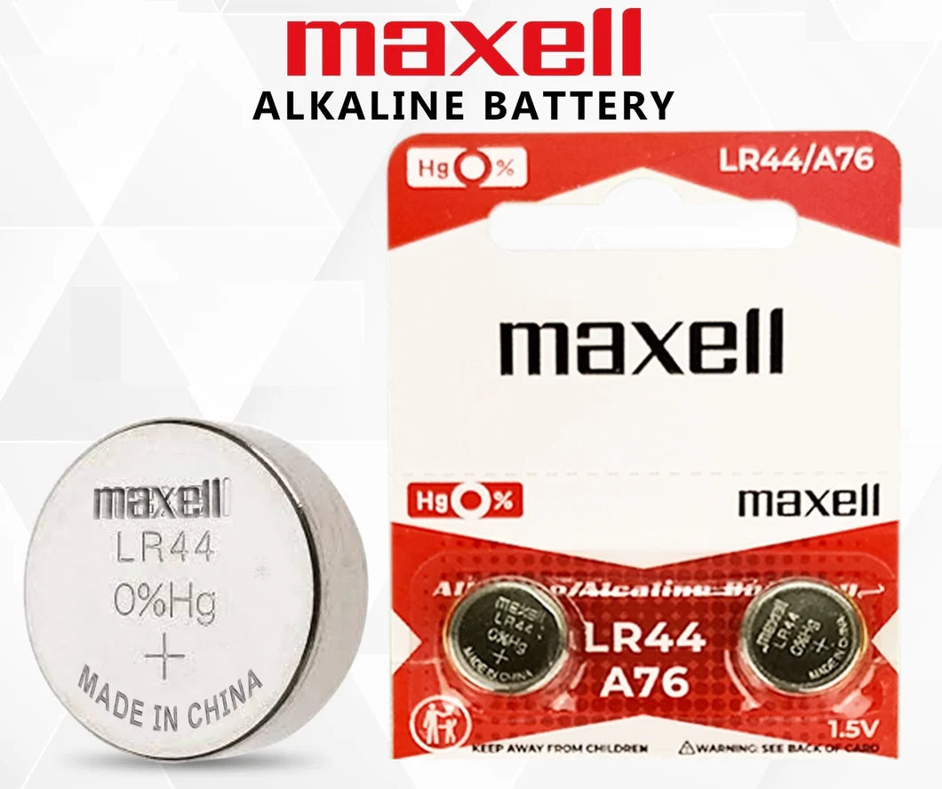 Maxell LR44 Alkaline 1.5V Battery 2 Pieces Maxell LR44 Alkaline 1.5V Battery 2 Pieces