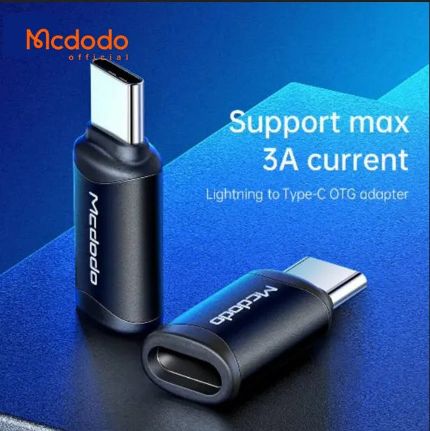 McDodo Lightning to Type C Adapter Fast Charging & Data Transfer - Black McDodo Lightning to Type C Adapter Fast Charging & Data Transfer - Black