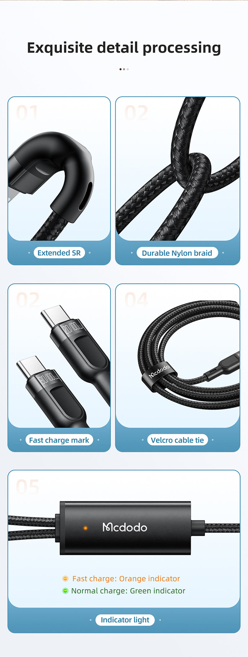 Mcdodo 2in1 100W PD Type-C To Dual Type-C Charge Cable 1.2M