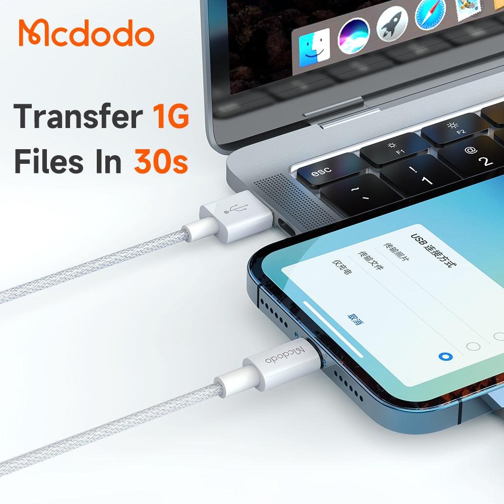 Mcdodo 1.2M iPhone Cable  Shock Resistant Durable - White