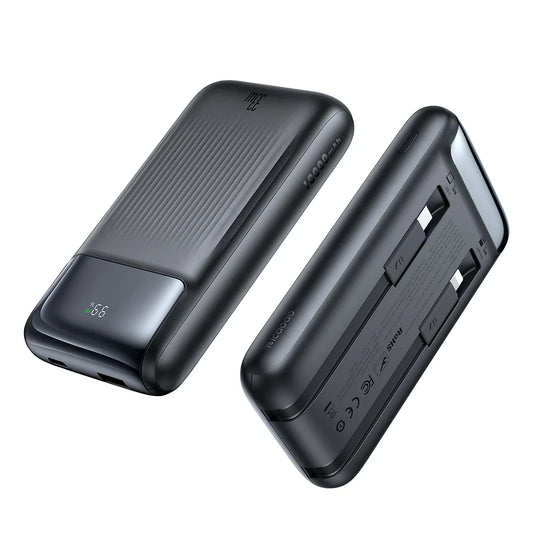 Mcdodo 10000mAh 33W Power Bank with Built in Cables Digital Display - Black