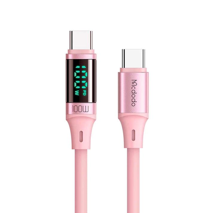 Mcdodo 100W Type C to Type C Cable | High Quality-Pink