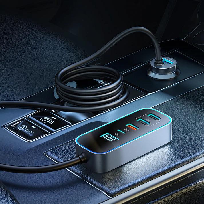 Mcdodo 107W Five Ports Digital Display Car Charger -Metallic gray Mcdodo 107W Five Ports Digital Display Car Charger -Metallic gray