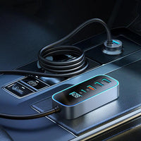 Mcdodo 107W Five Ports Digital Display Car Charger -Metallic