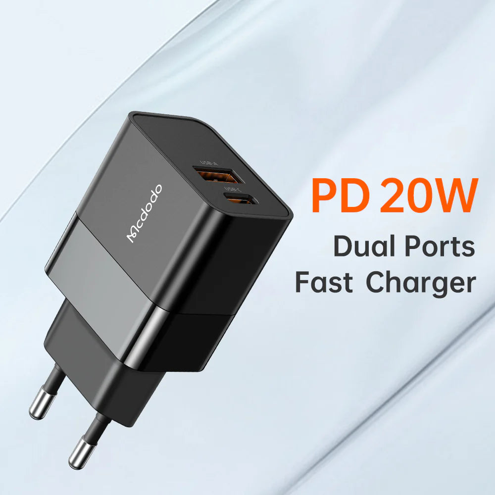Mcdodo 20W Fast Charger EU Plug - Black Mcdodo 20W Fast Charger EU Plug - Black
