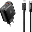 Mcdodo 20W PD3.0 Fast Charger with Digital Display & USB C to Lightning - Black
