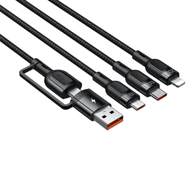 Mcdodo 2 In 3 100W Fast Charging PD Cable 1.2m for Multiple Devices - Black Mcdodo 2 In 3 100W Fast Charging PD Cable 1.2m for Multiple Devices - Black