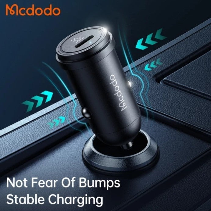 Mcdodo 30W PD Car Charger with C to C Cable Fast Charging - Black Mcdodo 30W PD Car Charger with C to C Cable Fast Charging - Black