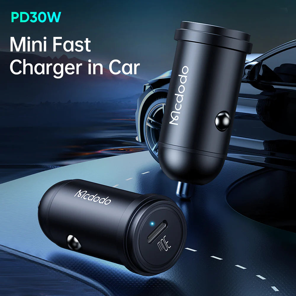 Mcdodo 30W USB C PD Fast Car Charger for On the Go Charging - Black Mcdodo 30W USB C PD Fast Car Charger for On the Go Charging - Black