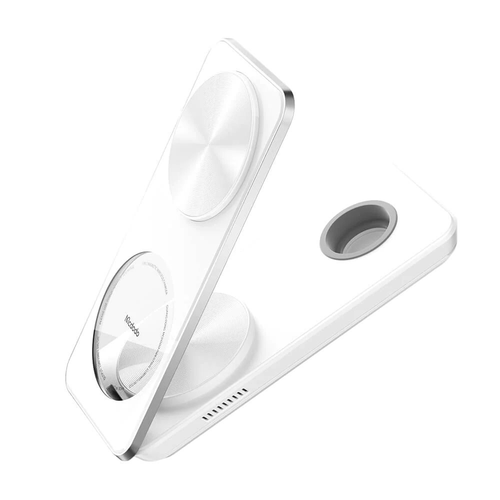 Mcdodo 3in1 Foldable Magnetic Wireless Charger and Stand - White Mcdodo 3in1 Foldable Magnetic Wireless Charger and Stand - White