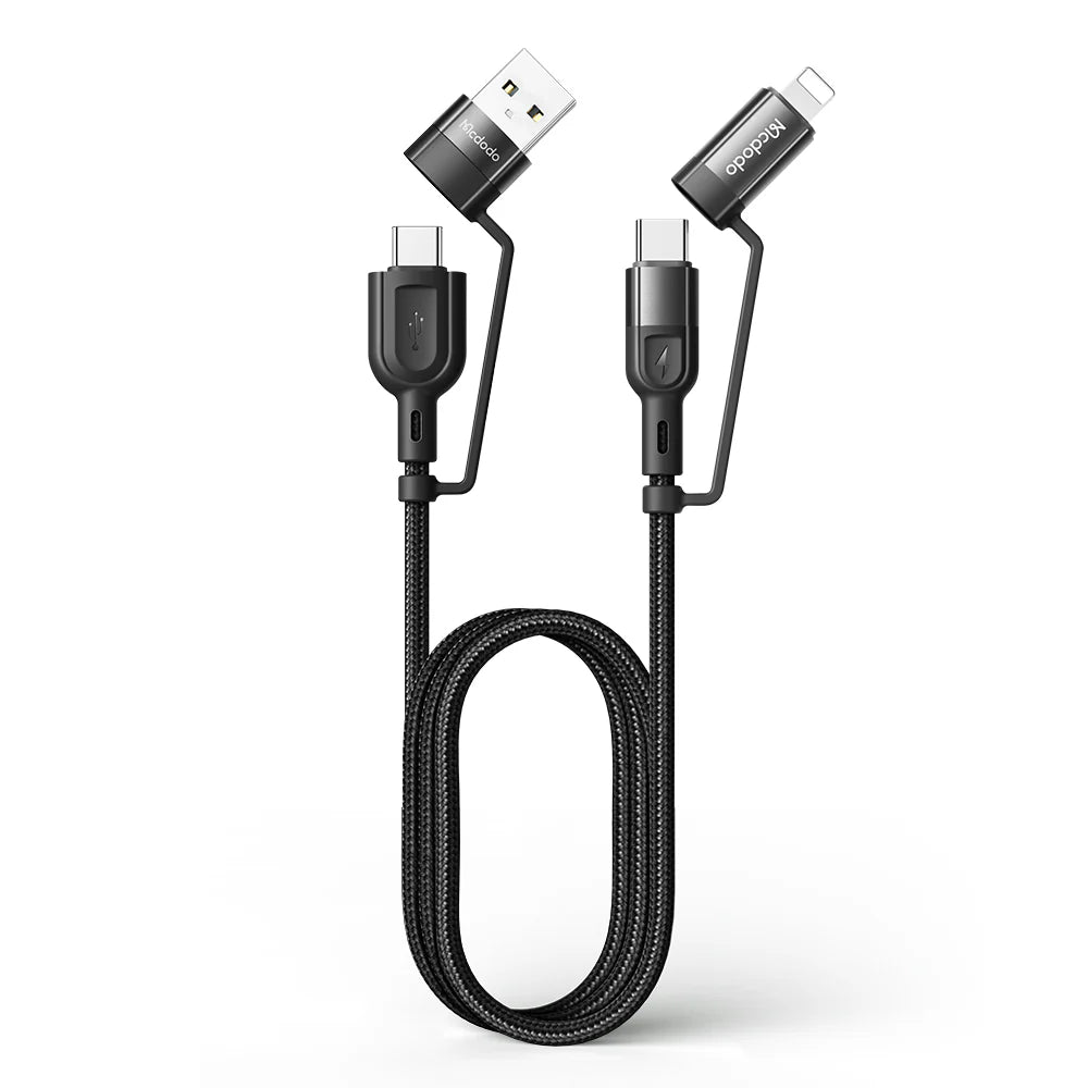 Mcdodo 4 in 1 PD Fast Charge Data Cable 1.2m Multi-Device Use - Black