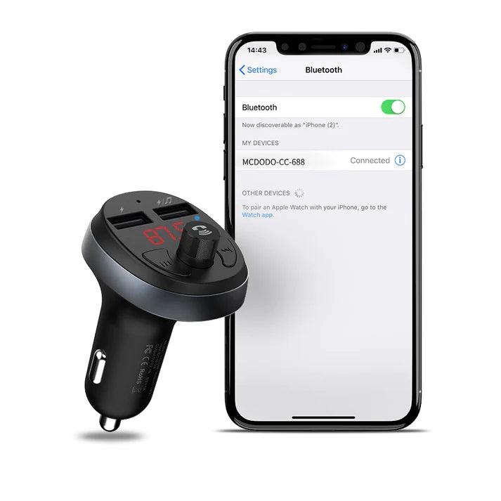 Mcdodo Bluetooth FM Transmitter Car Charger 5V 3A Fast Charge - Black Mcdodo Bluetooth FM Transmitter Car Charger 5V 3A Fast Charge - Black