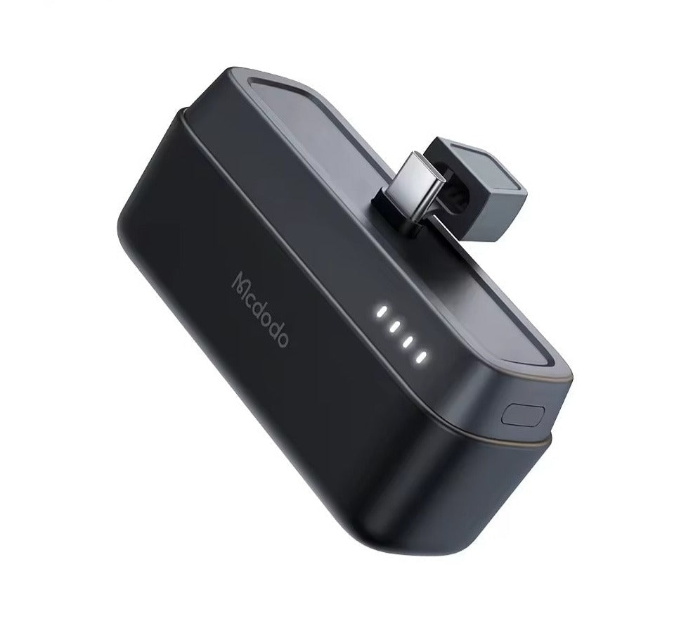 Mcdodo Mini Portable Charger 5000mAh with USB C Standrging - Black Mcdodo Mini Portable Charger 5000mAh with USB C Standrging - Black
