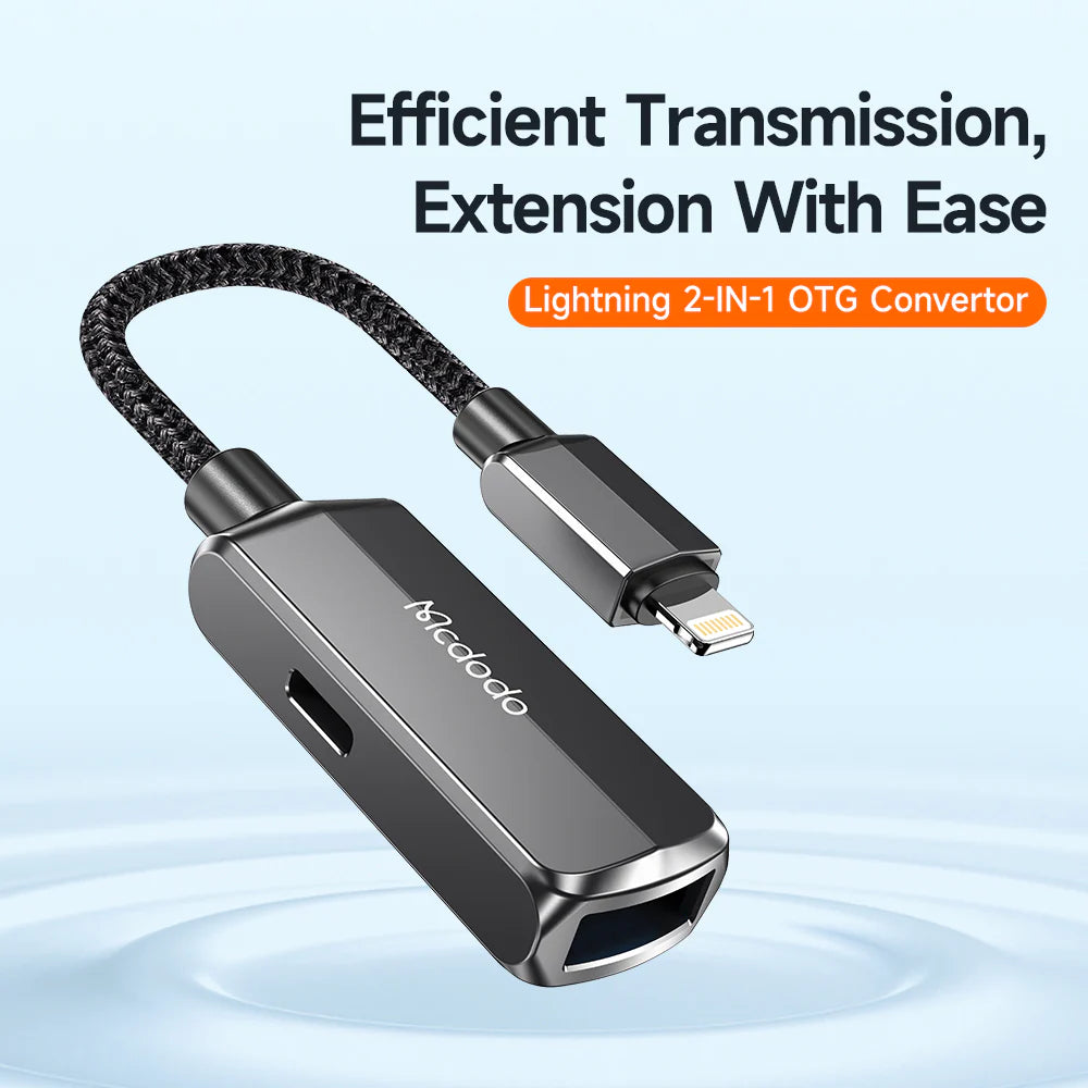 Mcdodo OTG 2 in 1 Converter Lightning to USB A 3.0 - Black Mcdodo OTG 2 in 1 Converter Lightning to USB A 3.0 - Black