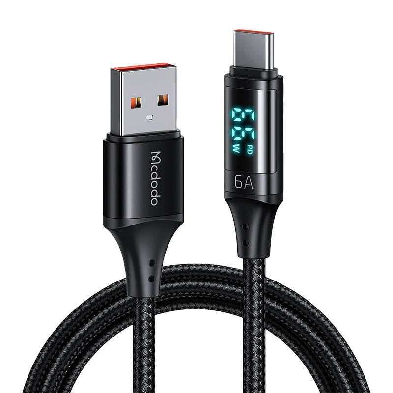 Mcdodo Type C Fast Charging Cable with Digital Display 1.2m - Black Mcdodo Type C Fast Charging Cable with Digital Display 1.2m - Black