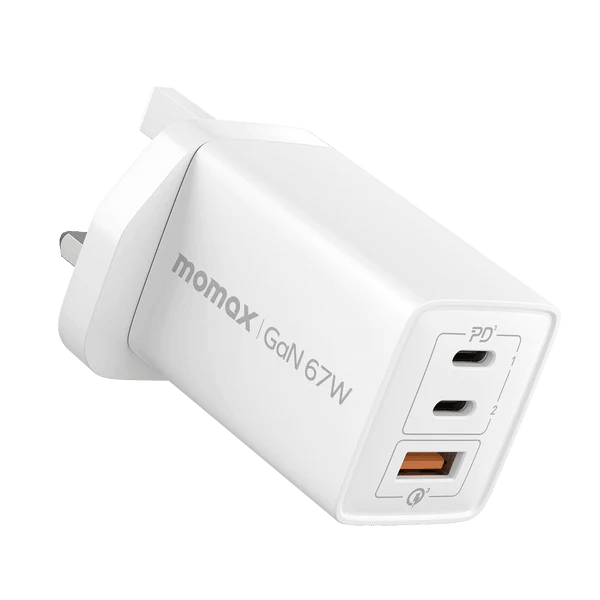 Momax ONEPLUG 67W GaN Charger Compact and Fast Charging Momax ONEPLUG 67W GaN Charger Compact and Fast Charging