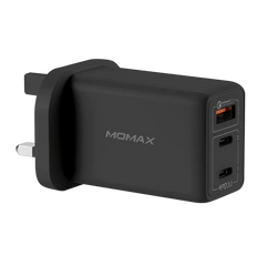 Momax One Plug GaN 65W Triple Output Fast Charger - Black