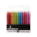 Rainbow Moments Glitter Paraffin Candles - 24 Pack Multicolor