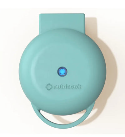Nutricook NC-WM100AQ Mini Waffle Maker | Fast Heating | Even Cooking | Light Blue