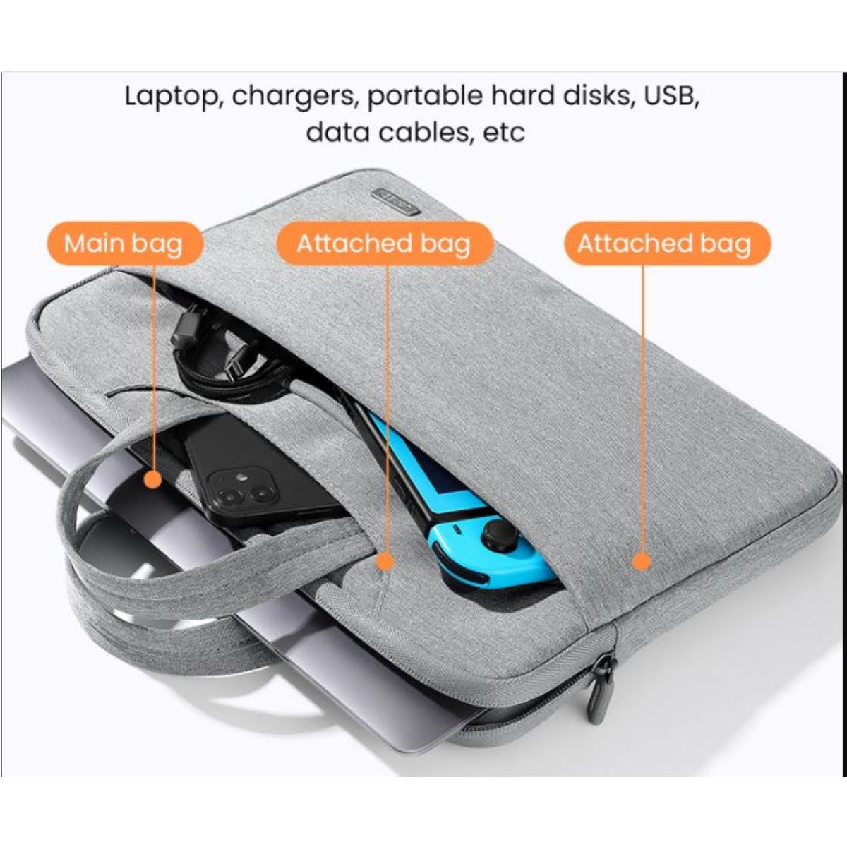 يوجرين – حقيبة لاب توب 14 "-14.9" - رمادي