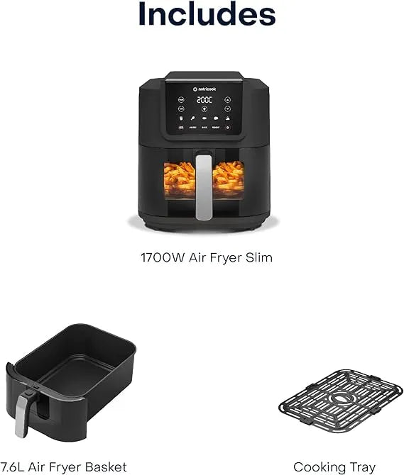 Nutricook Air Fryer Slim XL 7.6L Basket