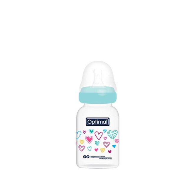 Optimal Anti-Colic Slim Baby Bottle 0+ Months – 140ml, Blue Optimal Anti-Colic Slim Baby Bottle 0+ Months – 140ml, Blue