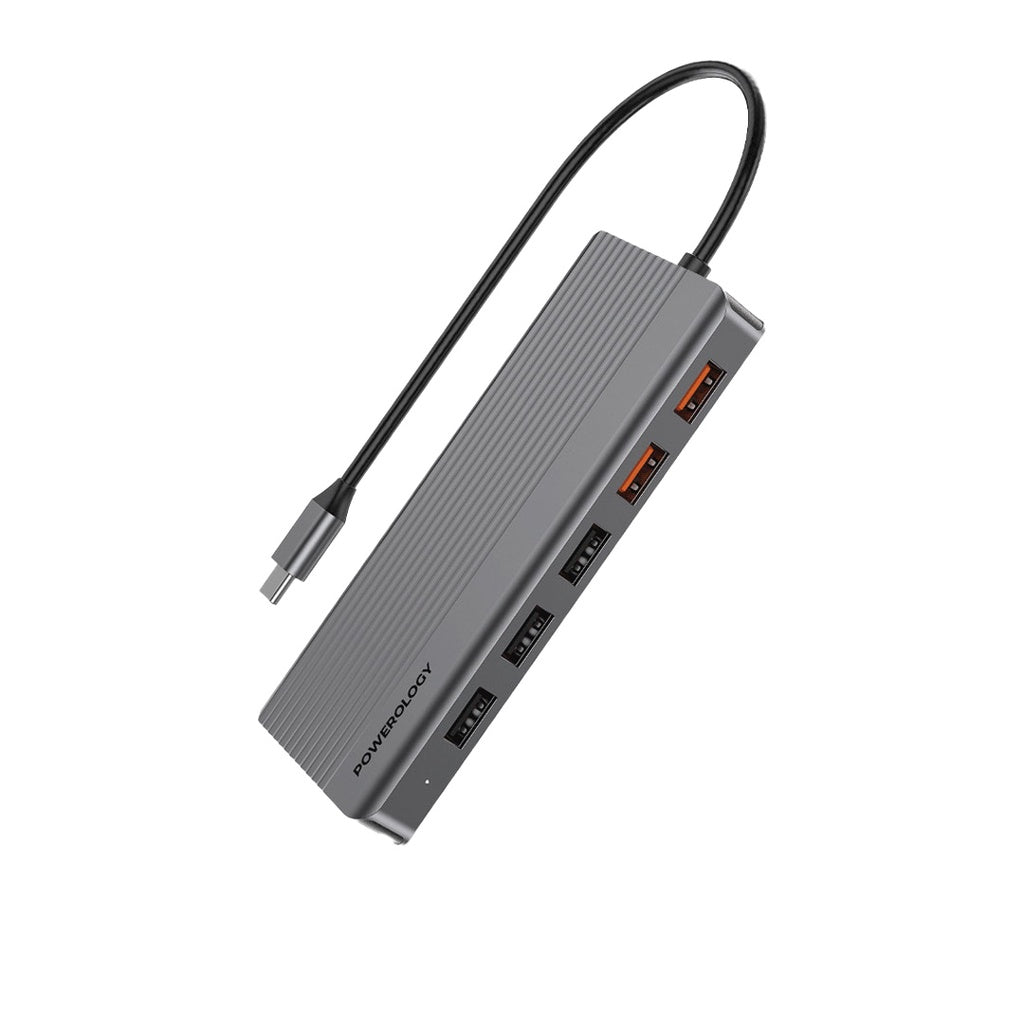 Powerology USB-C موزع 12 في 1 - أداء واتصال فائقين Powerology USB-C موزع 12 في 1 - أداء واتصال فائقين