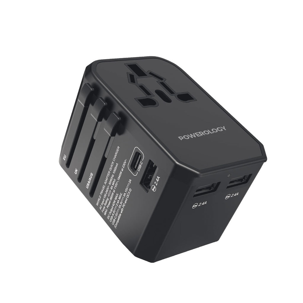Powerology Universal USB-A Charger | 3-Port Fast Charging Powerology Universal USB-A Charger | 3-Port Fast Charging